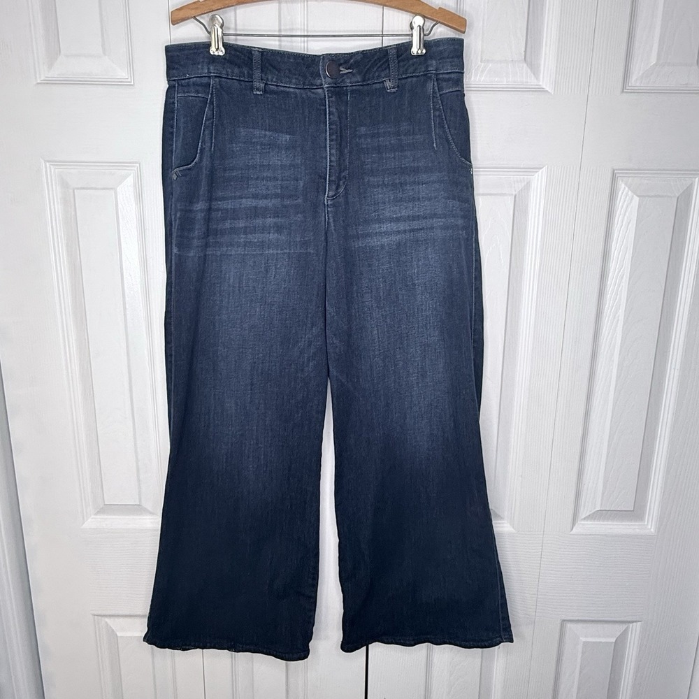 Women's Democracy Ab Solution Skyrise Wide Leg Tulip Hem Jean Sz 12P‎ Cropped